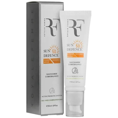 کرم ضد آفتاب SPF50 - نمای جلو - چیدمان صفحه و نشانگرها