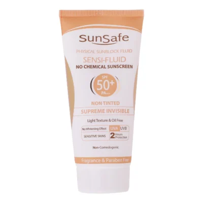 کرم ضد آفتاب SPF 50 - نمای جلو - چیدمان صفحه و نشانگرها