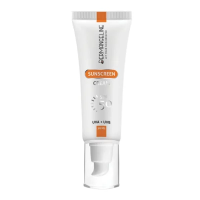 کرم ضد آفتاب SPF 50 - نمای جلو - چیدمان صفحه و نشانگرها