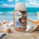 نمای کناری کرم ضد آفتاب رنگی پیکسل، ۵۰ SPF، مدل GOLDEN BEIGE، مناسب پوست نرمال، خشک و حساس تنالیته رنگ تیره حجم ۵۰ میلی لیتر،
