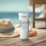 نمای جزئیات فلوئید ضدآفتاب بی رنگ ویتالیر SPF۵۰ مدل Whitevit مناسب انواع پوست، حجم ۵۰ میلی لیتر اصل حرکت و نصب پشتی