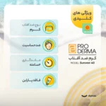 نمای جزئیات کرم ضدآفتاب رنگی پرودرما مدل 40 Sunvest، حجم 40 میلی لیتر حرکت و نصب پشتی