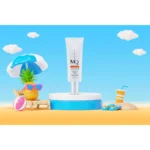 نمای جزئیات کرم ضدآفتاب رنگی ام کیو SPF۵۰ مدل NATURAL BEIGE BIO TACHES مناسب انواع پوست، حجم ۵۵ میلی لیتر اصل حرکت و نصب پشتی