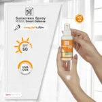 نمای جزئیات اسپری ضدآفتاب بی رنگ مای SPF۵۰ مدل Smart Defense مناسب انواع پوست، حجم ۱۰۰ میلی لیتر اصل حرکت و نصب پشتی