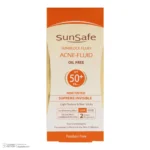 نمای جلو کرم ضدآفتاب بی رنگ سان سیف SPF۵۰ مدل ACNE-FLUID مناسب پوست مختلط، حجم ۵۰ میلی لیتر اصل چیدمان صفحه و نشانگرها