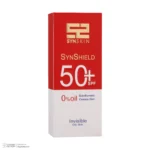 نمای جلو فلوئید ضدآفتاب بدون رنگ ساین اسکین SPF۵۰ مدل SYN SHIELD، مناسب پوست های چرب، حجم ۵۰ میلی لیتر اصل چیدمان صفحه و نشان