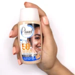 نمای جلو کرم ضد آفتاب رنگی پیکسل، SPF ۵۰، مدل GOLDEN BEIGE، مناسب پوست های آکنه دار و چرب با تنالیته تیره حجم ۵۰ میلی لیتر، م