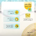 نمای جلو کرم ضدآفتاب ساین اسکین مدل M، حجم ۵۰ میلی لیتر چیدمان صفحه و نشانگرها