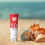 نمای کناری ژل کرم ضدآفتاب ساین اسکین بدون رنگ SPF۵۰ مدل SynShield، مناسب پوست های چرب، حجم ۵۰ میلی لیتر اصل عمق قاب و پروفایل
