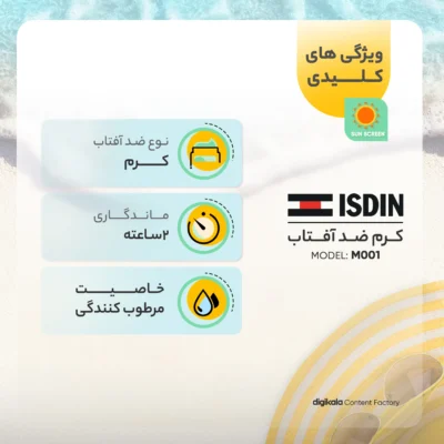 نمای کناری کرم ضدآفتاب ایزدین مدل M۰۰۱، حجم ۵۰ میلی لیتر اصل عمق قاب و پروفایل