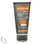 نمای کناری کرم ضدآفتاب بی رنگ آردن SPF۵۰ مدل Total Sun Block مناسب انواع پوست وزن ۵۰ گرم اصل عمق قاب و پروفایل