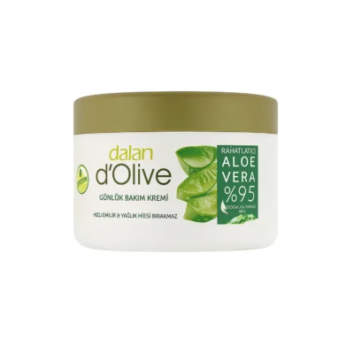 نمای کناری کرم مرطوب کننده دست و صورت بدن دالان مدل Aloevera مناسب برای انواع پوست حجم ۲۵۰ میلی لیتر اصل عمق قاب و پروفایل