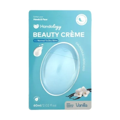 نمای بسته بندی کرم مرطوب کننده هندولوژی مدل beauty حجم ۶۰ میلی لیتر بسته ۲ عددی برچسب و بسته بندی
