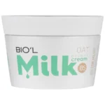 نمای بسته بندی کرم مرطوب کننده دست و صورت بیول مدل Oat milk مناسب پوست معمولی خشک حجم 200 میلی لیتر برچسب و بسته بندی