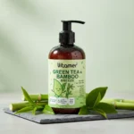 نمای کناری کرم مرطوب کننده و آبرسان بدن ویتامر مدل Green Tea & Bamboo Breeze مناسب برای انواع پوست حجم ۲۵۰ میلی لیتر اصل عمق