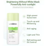 نمای کناری کرم ضد آفتاب لنبنا مدل WHITENING UV SUNSCREEN حجم ۴۰ میلی لیتر عمق قاب و پروفایل