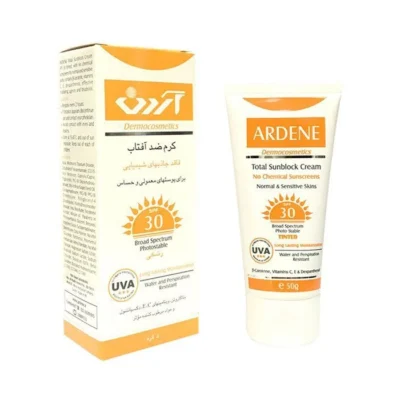 نمای کناری کرم ضدآفتاب رنگی آردن SPF۳۰، حجم ۵۰ گرم اصل عمق قاب و پروفایل
