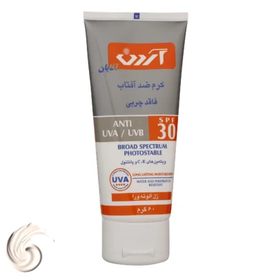 نمای کناری کرم ضدآفتاب آقایان آردن SPF۳۰ وزن ۶۰ گرم اصل عمق قاب و پروفایل