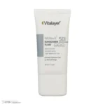 نمای کناری فلوئید ضدآفتاب رنگی ویتالیر SPF 50 مدل Whitevit مناسب برای انواع پوست حجم 50 میلی لیتر عمق قاب و پروفایل