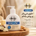 نمای بسته بندی وازلین اوک شاین مدل شی باتر با حجم 200 میلی لیتر برچسب و بسته بندی