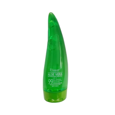 نمای بسته بندی ژل آبرسان دیسار مدل آلوئه ورا حجم ۱۲۰ میلی لیتر برچسب و بسته بندی