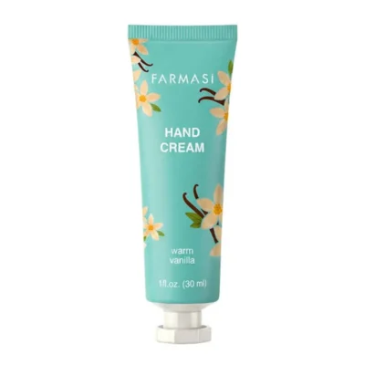 نمای بسته بندی کرم مرطوب کننده صورت و دست فارماسی مدل Warm Vanilla حجم 30 میلی لیتر برچسب و بسته بندی