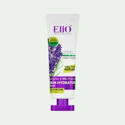 نمای بسته بندی کرم مرطوب کننده الیو مدل Lavender با حجم 75 میلی لیتر برچسب و بسته بندی