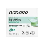 نمای بسته بندی کرم مرطوب کننده باباریا مدل Aloe با حجم 50 میلی لیتر برچسب و بسته بندی