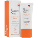 نمای کناری کرم ضد آفتاب بی رنگ اس بیوتی اسکین SPF 50 مدل OF-IN برای پوست های چرب حجم 50 میلی لیتر عمق قاب و پروفایل