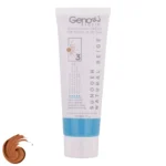 نمای کناری کرم ضدآفتاب رنگی ژنوبایوتیک SPF۵۰ مدل NBD۳، مناسب پوست های خشک و معمولی، حجم ۵۰ میلی لیتر اصل عمق قاب و پروفایل