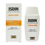 نمای کناری کرم ضدآفتاب بدون رنگ ایزدین SPF۵۰ مدل FOTOULTRA ۱۰۰ ACTIVE UNIFY مناسب انواع پوست، حجم ۵۰ میلی لیتر اصل عمق قاب و