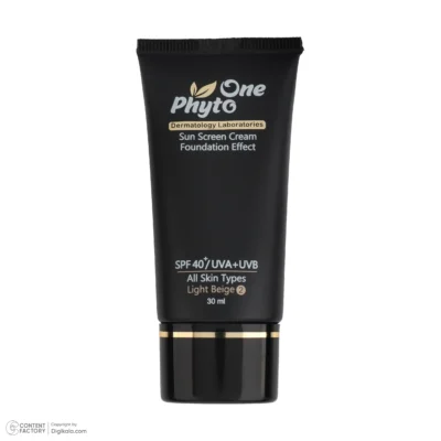 نمای کناری کرم ضد آفتاب رنگی فیتو وان SPF 40 مدل 981 با محافظ UVA و UVB مناسب انواع پوست حجم 30 میلی لیتر عمق قاب و پروفایل