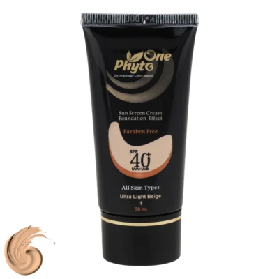 نمای کناری کرم ضد آفتاب رنگی صورت فیتو وان SPF 40 مدل 01 مناسب برای انواع پوست حجم 30 میلی لیتر عمق قاب و پروفایل