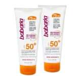 نمای کناری کرم ضد آفتاب بدون رنگ باباریا SPF 50 مدل ROSA MOSQUETA برای انواع پوست حجم 75 میلی لیتر عمق قاب و پروفایل