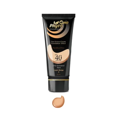 نمای کناری کرم ضد آفتاب رنگی فیتووان مدل Light Beige SPF 40 مناسب پوست چرب حجم 30 میلی لیتر عمق قاب و پروفایل