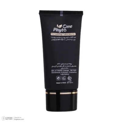 نمای کناری کرم ضد آفتاب رنگی فیتو وان SPF 40 مدل 09 مناسب پوست های چرب و حساس حجم 30 میلی لیتر عمق قاب و پروفایل