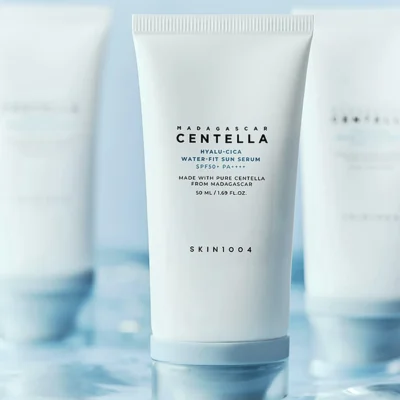 نمای کناری کرم ضد آفتاب بدون رنگ اسکین 1004 مدل ماداگاسکار SPF 50 حجم 50 میلی لیتر عمق قاب و پروفایل