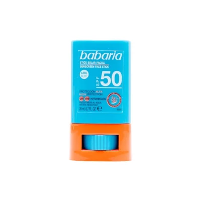 نمای کناری استیک ضد آفتاب بی رنگ باباریا SPF ۵۰ مدل Protection Plus محافظ UVA و UVB مناسب انواع پوست حجم ۲۰ میلی لیتر اصل عمق