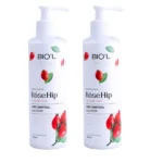 نمای بسته بندی کرم مرطوب کننده بیول مدل Rose Hip حجم ۲۵۰ میلی لیتر مجموعه ۲ عددی برچسب و بسته بندی