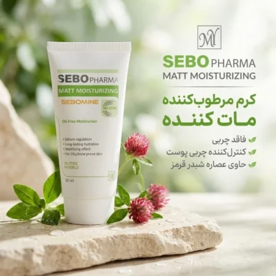 نمای بسته بندی کرم مرطوب کننده مای سری سبوفارما مدل 01 حجم 50 میلی لیتر برچسب و بسته بندی