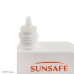 نمای کناری فلوئید ضد آفتاب بی رنگ صورت و بدن سان سیف SPF ۵۰ مدل Solar محافظ در برابر اشعه UVA UVB مناسب برای پوست حساس چرب حج