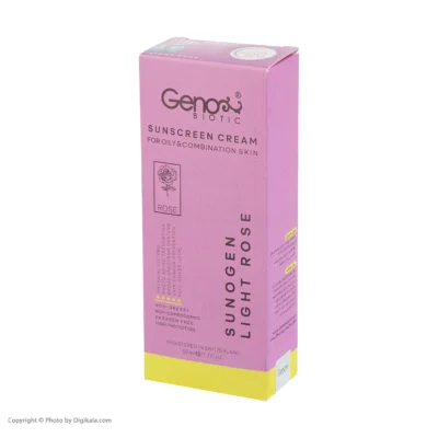 نمای کناری کرم ضد آفتاب ژنوبایوتیک مدل 2 Light Rose حجم 50 میلی لیتر عمق قاب و پروفایل