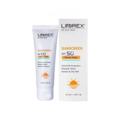 نمای کناری کرم ضد آفتاب رنگی لیپورکس SPF 50 مدل N-O مناسب برای پوست چرب و معمولی حجم 40 میلی لیتر عمق قاب و پروفایل