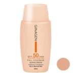 نمای کناری کرم ضدآفتاب ژیناژن مدل 02 سری dry to normal skin، حجم 50 میلی لیتر عمق قاب و پروفایل