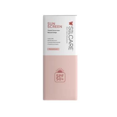 نمای کناری کرم ضد آفتاب رنگی دست و صورت گردن سیلکر SPF ۵۰ مدل Hydrating محافظ UVA UVB مناسب برای انواع پوست حجم ۵۰ میلی لیتر