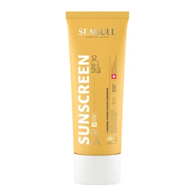 نمای کناری کرم ضد آفتاب بدون رنگ سی گل SPF 30 مدل Pro مناسب پوست های معمولی و خشک حجم 50 میلی لیتر عمق قاب و پروفایل