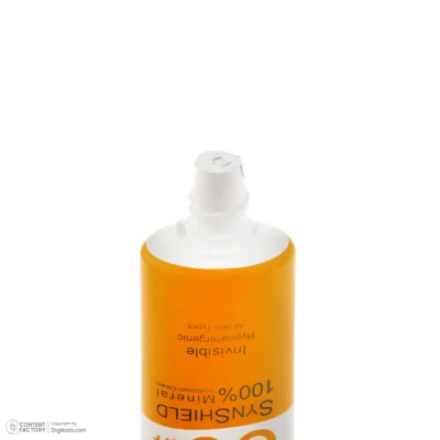 نمای کناری کرم ضد آفتاب بدون رنگ ساین اسکین SPF 50 مدل SYN Shield Mineral حجم 50 میلی لیتر عمق قاب و پروفایل