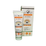 نمای کناری کرم ضد آفتاب بدون رنگ هپسان SPF 50 مدل فیوژن مناسب پوست چرب حجم 50 میلی لیتر عمق قاب و پروفایل