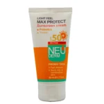 نمای کناری کرم ضد آفتاب نئودرم مدل Max Protect Oil Free حجم ۵۰ میلی لیتر عمق قاب و پروفایل