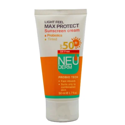 نمای کناری کرم ضد آفتاب نئودرم مدل Max Protect Oil Free حجم ۵۰ میلی لیتر عمق قاب و پروفایل